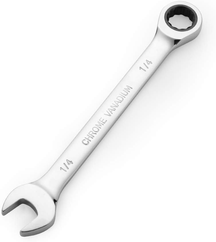 FLZOSPER 1/4 in. SAE Ratchet Wrench,Box End Head 72-Tooth Ratcheting Combination Wrench Spanner - Image 1